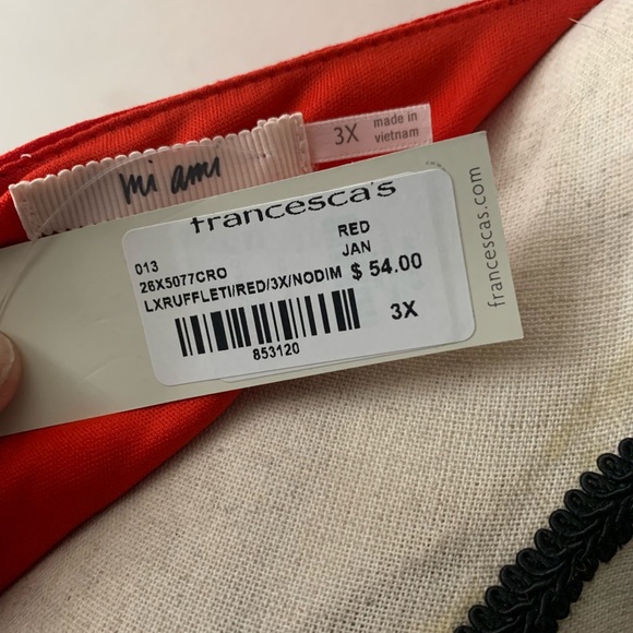 NWT Franchescas's Long Sleeve MiniDress Red Size 3X - Picture 9 of 9